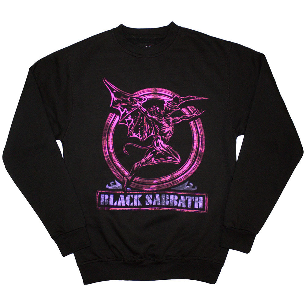 Black Sabbath Neon Pink Henry Sweatshirt Front