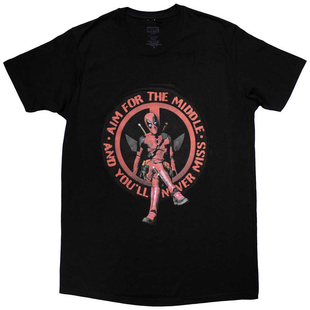 Marvel Comics Deadpool Aim Middle T-shirt Front