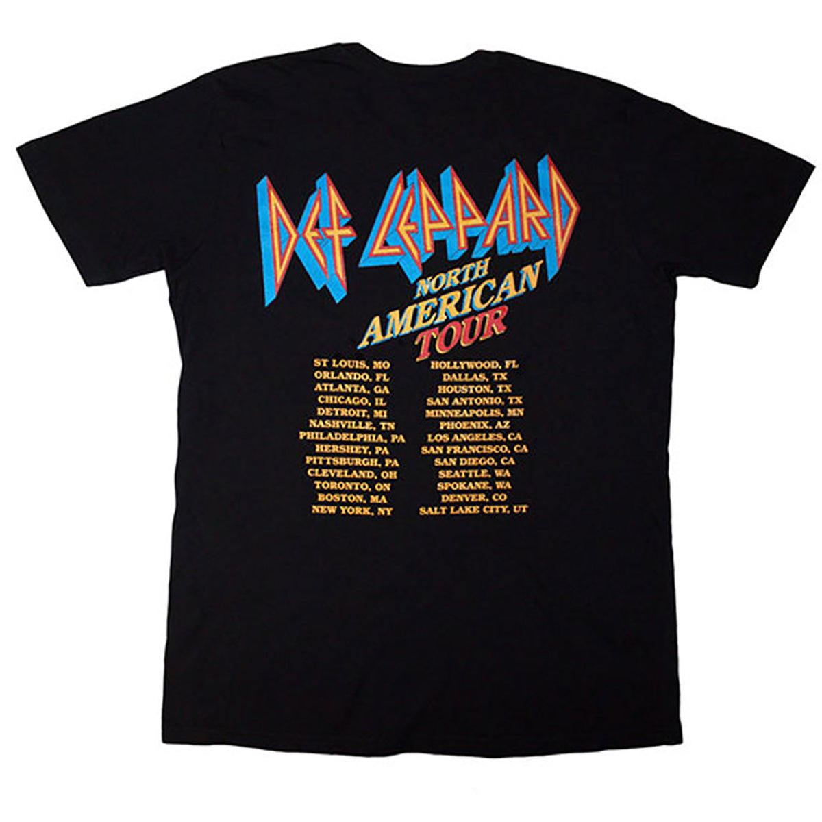 Def Leppard North American Tour T-shirt Back