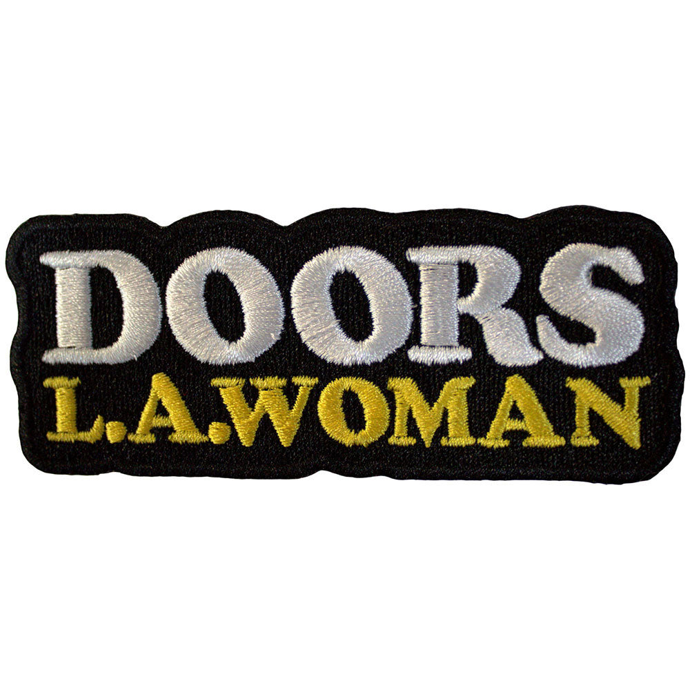 Doors La Woman Text Logo On Black Woven Patch Front