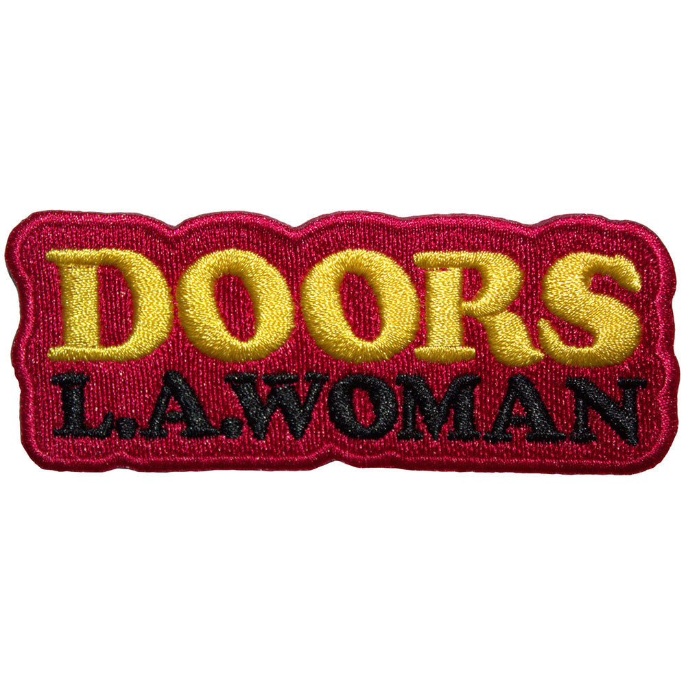 Doors La Woman Text Logo On Red Woven Patch Front