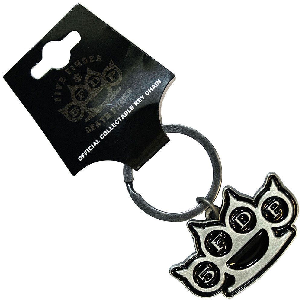 Five Finger Death Punch Knuckles Cut-out Metal Key Chain Front