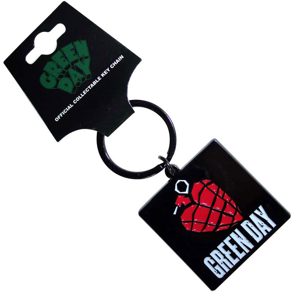 Green Day Grenade Logo Metal Key Chain Front