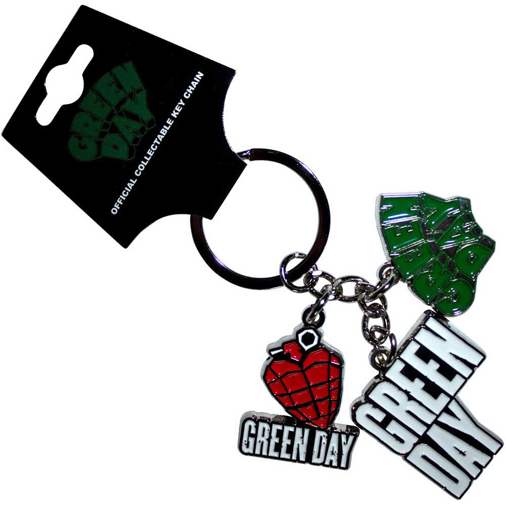 Green Day Logo Charms Metal Key Chain Front