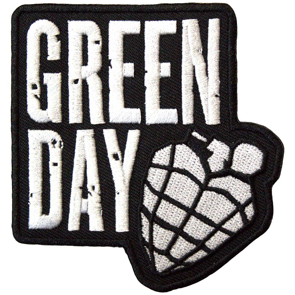 Green Day Stacked Logo & Grenade Woven Patch Front