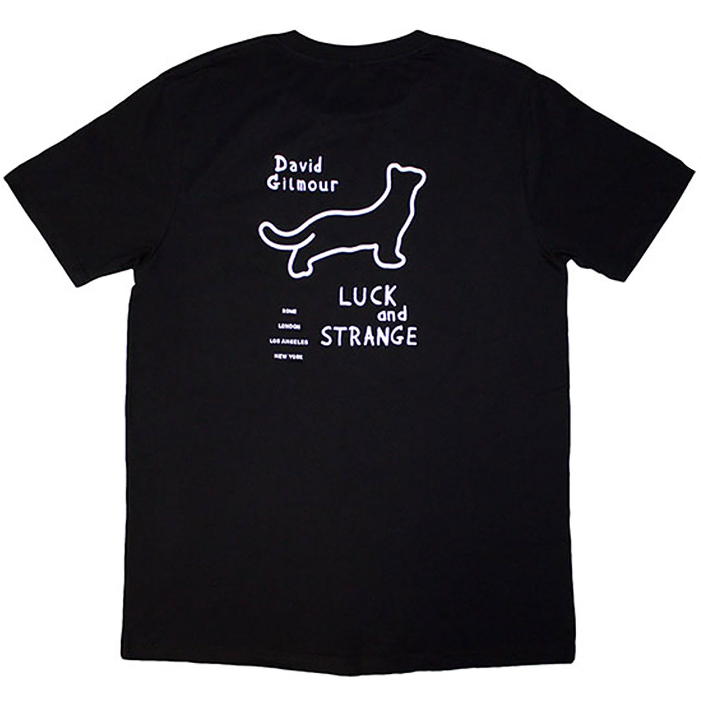 David Gilmour Luck & Strange Black Cat Strat T-shirt Back