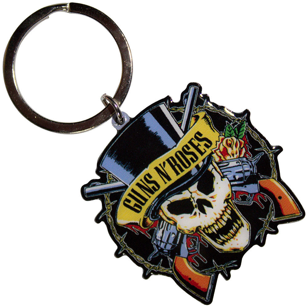 Guns N Roses Top Hat Metal Key Chain Front