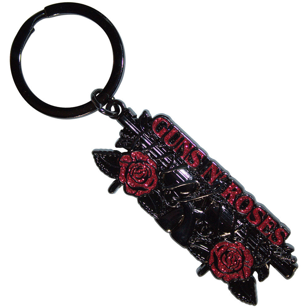 Guns N Roses Vintage Pistols Metal Key Chain Front