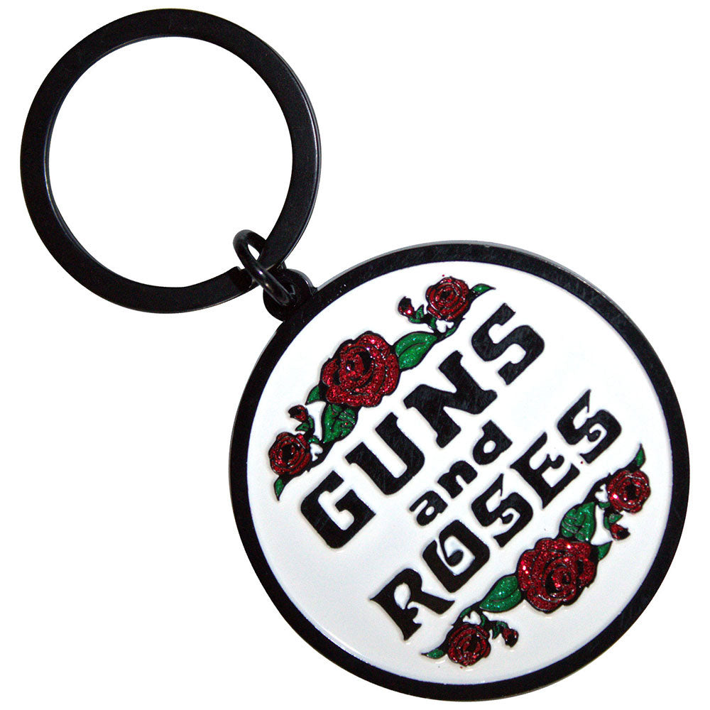 Guns N Roses Roses Metal Key Chain Front