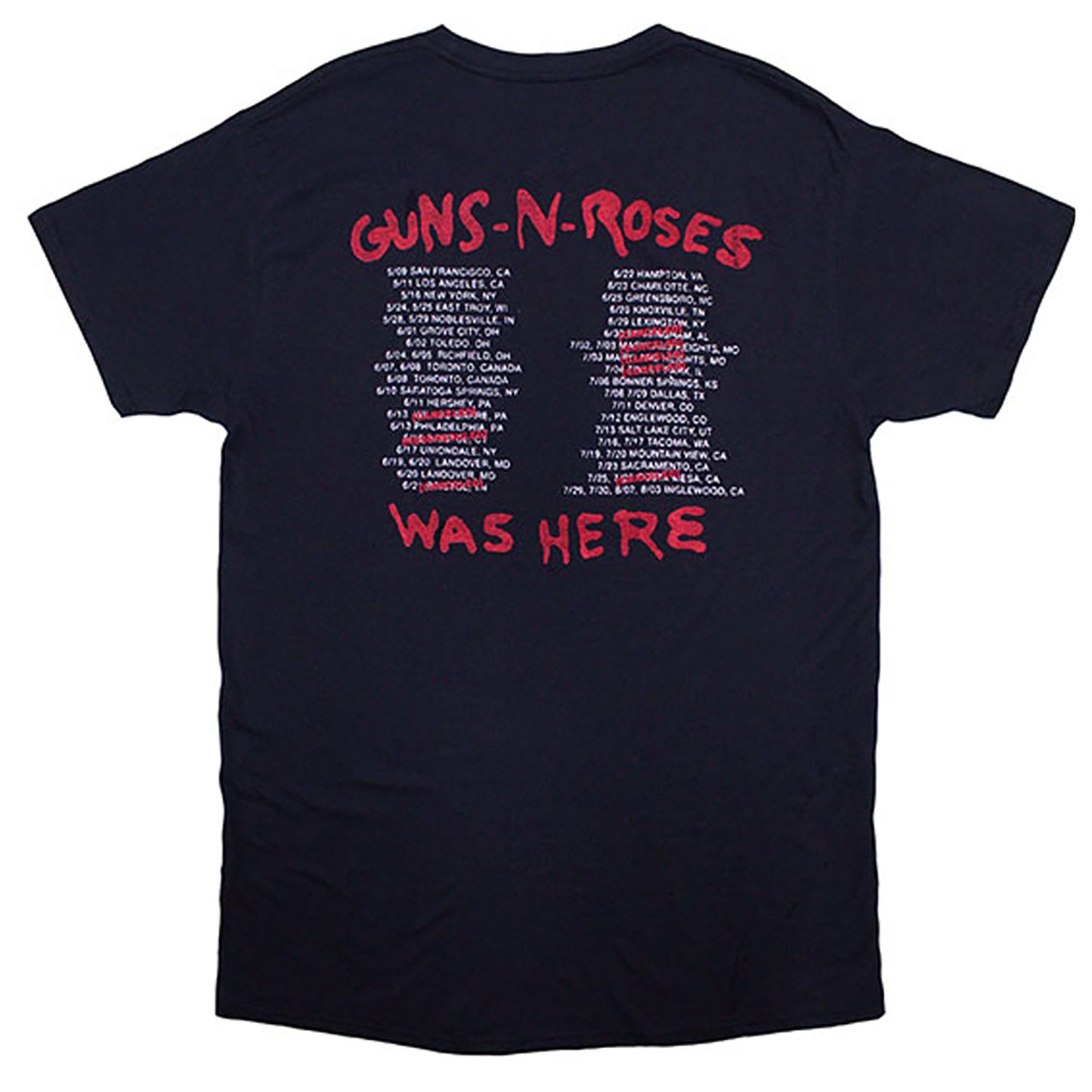 Guns N Roses Was Here T-shirt Back