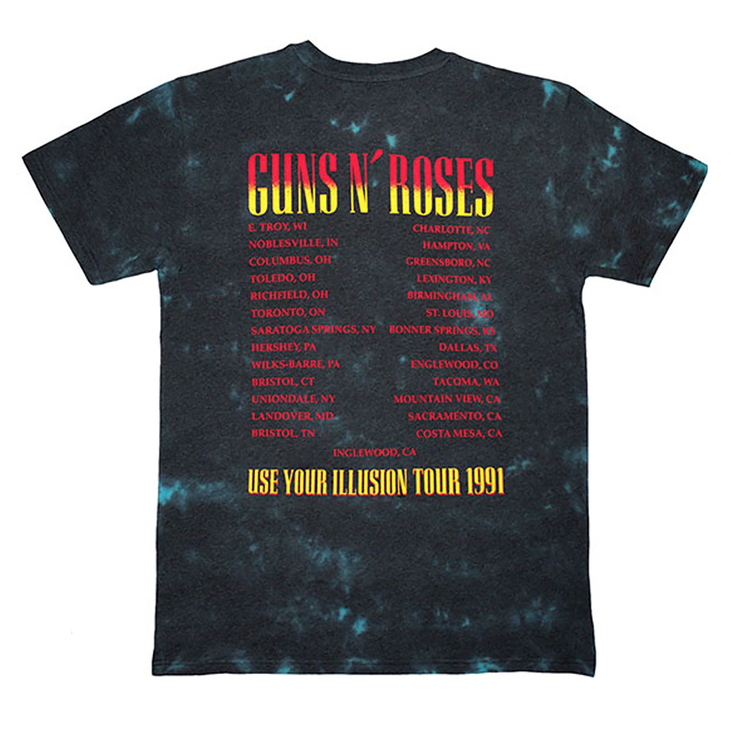 Guns N Roses Uyi Tour '91 T-shirt Back