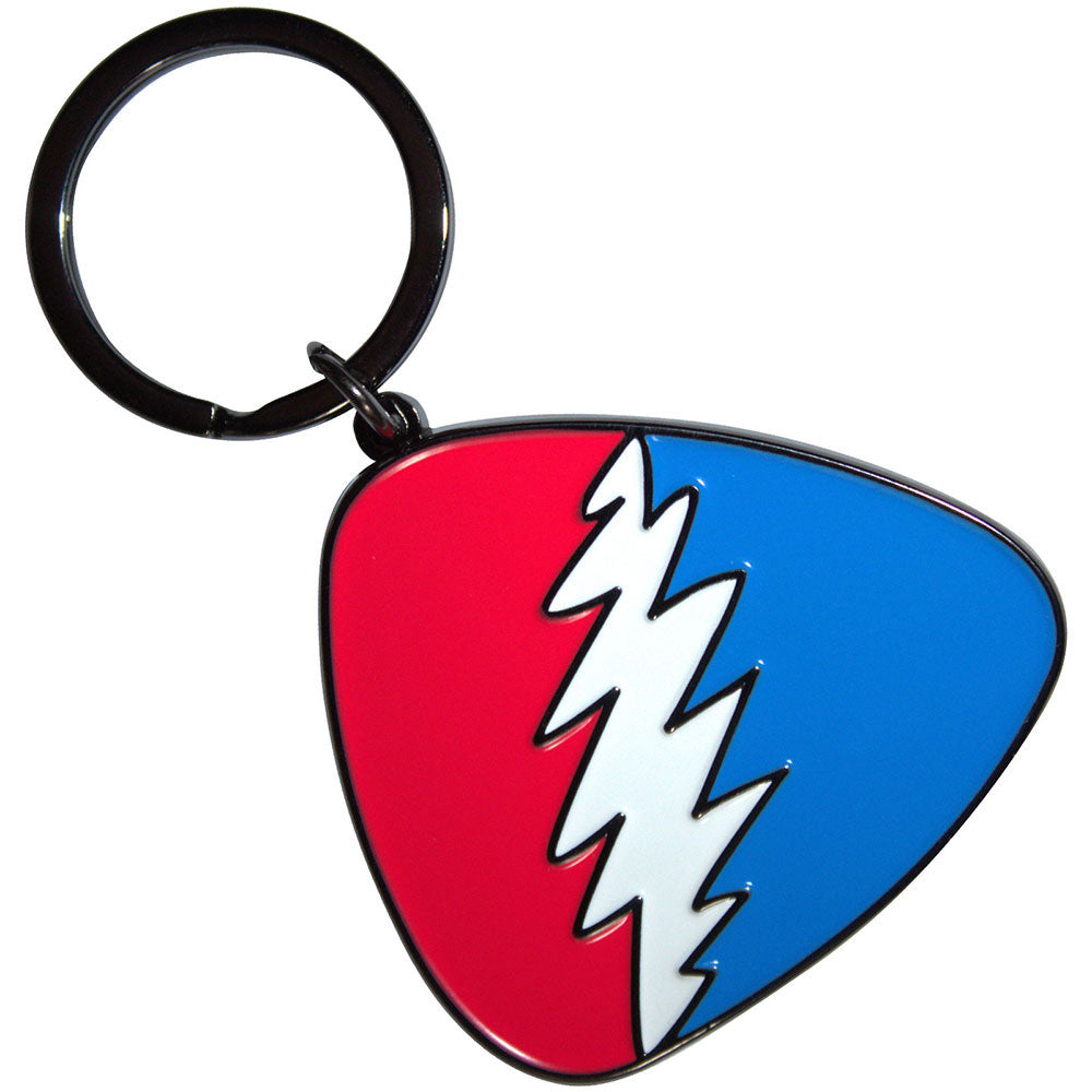 Grateful Dead Red/blue Plectrum Metal Key Chain Front