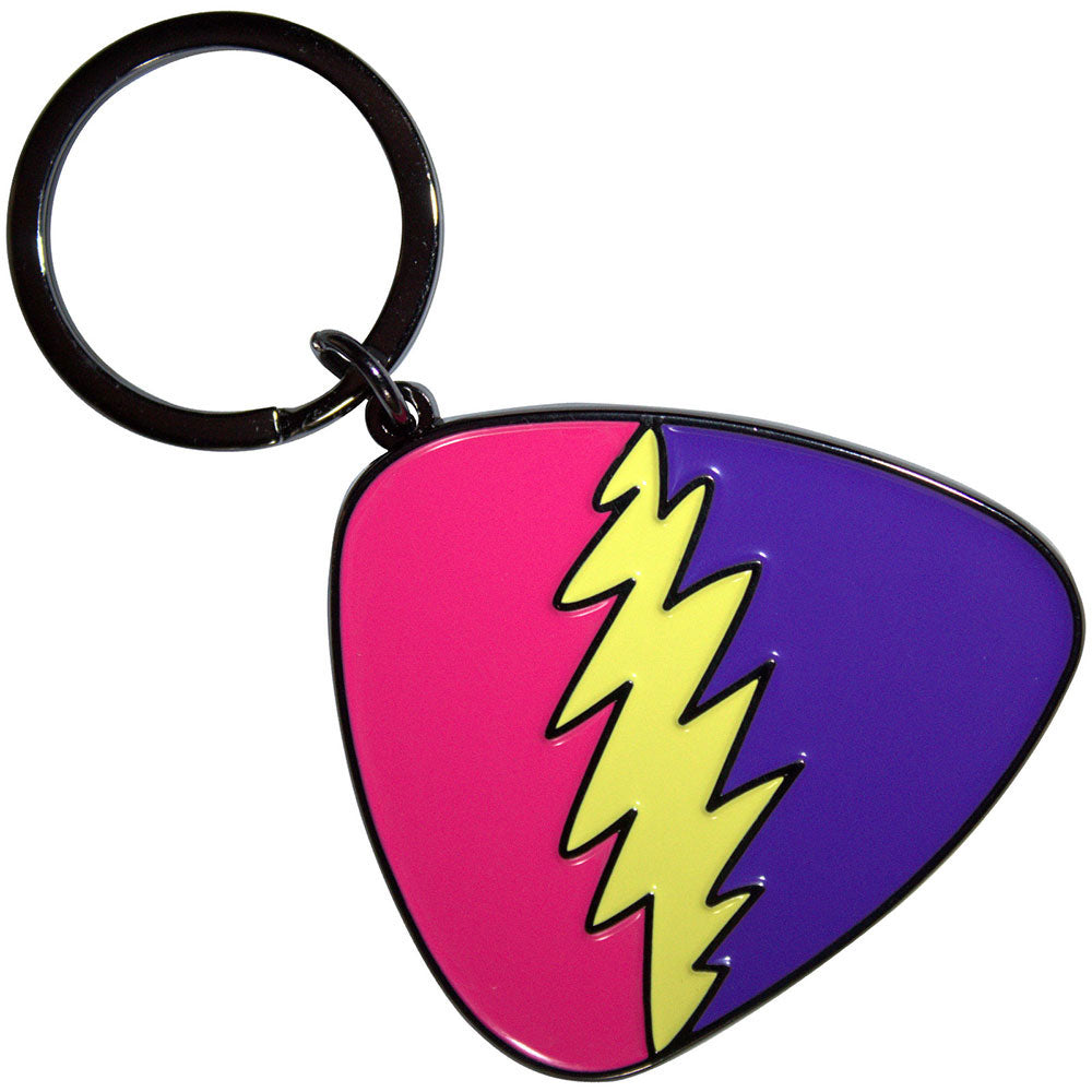Grateful Dead Pink/purple Plectrum Metal Key Chain Front