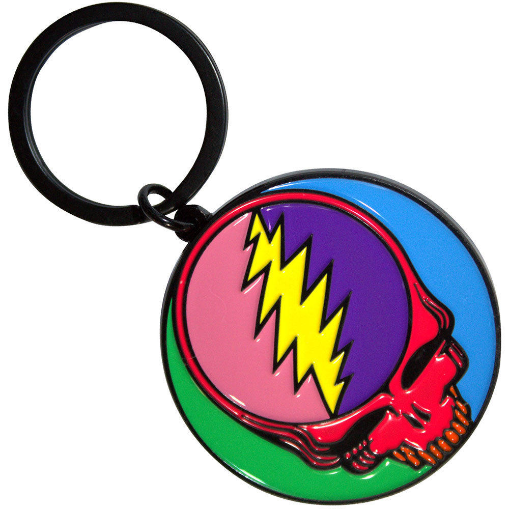 Grateful Dead Multicoloured Steal Your Face Metal Key Chain Front