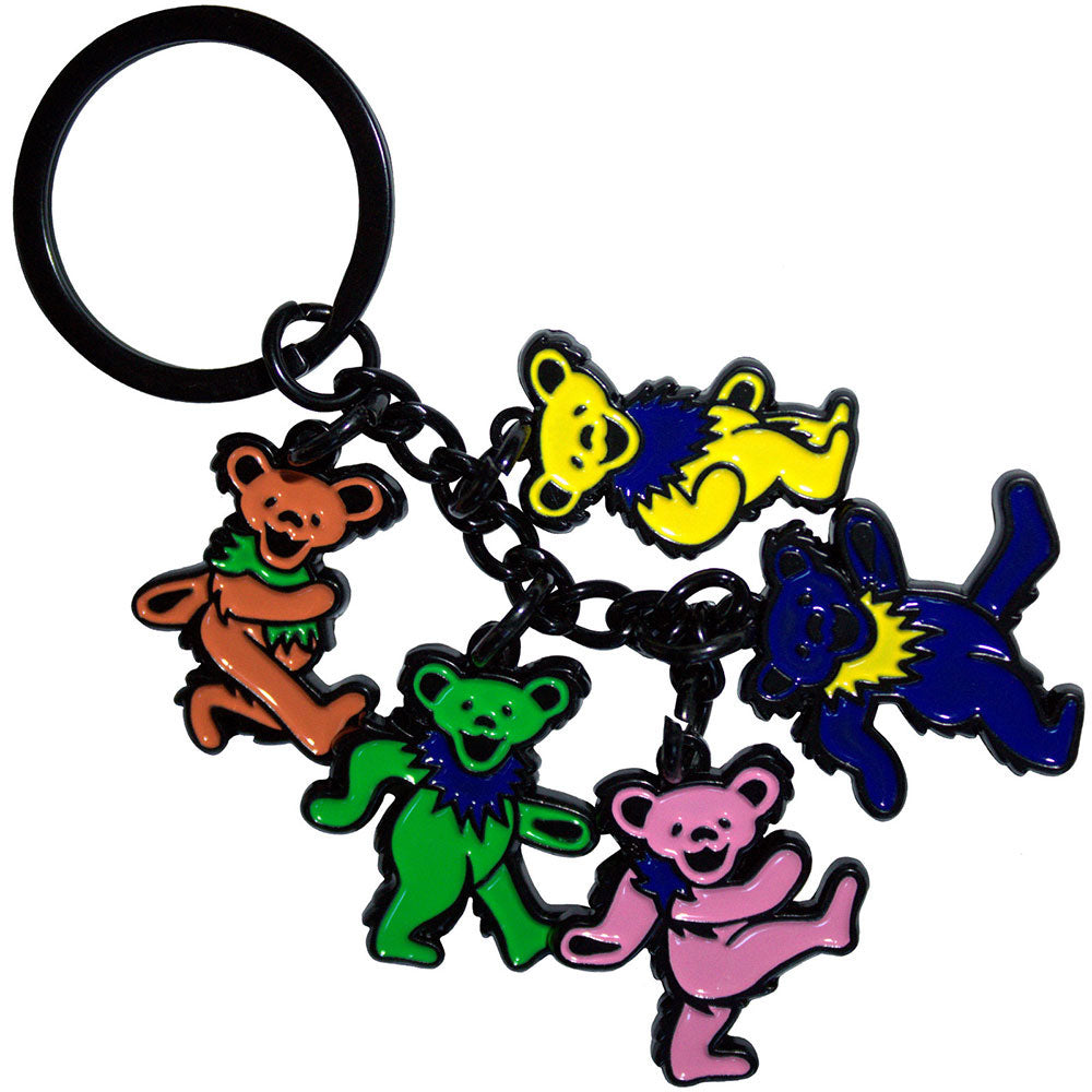 Grateful Dead Dancing Bears Charms Metal Key Chain Front