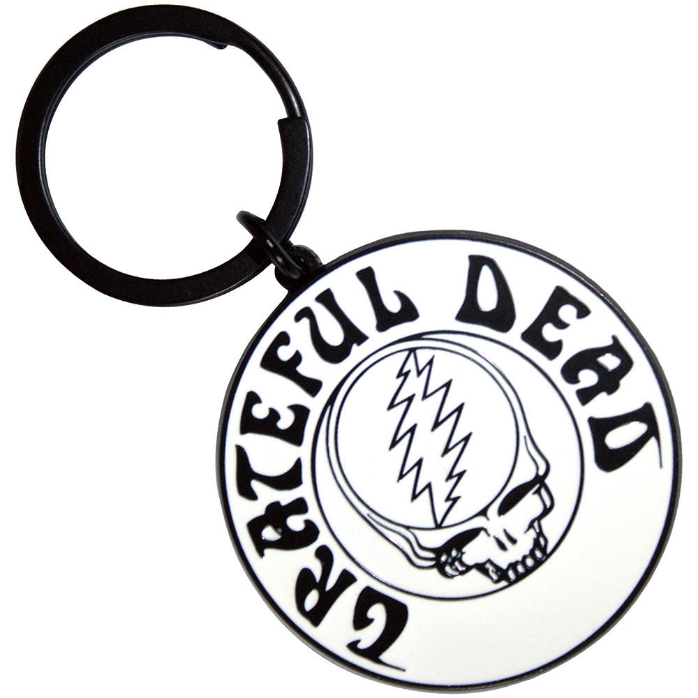 Grateful Dead Steal Your Face Mono Black Metal Key Chain Front