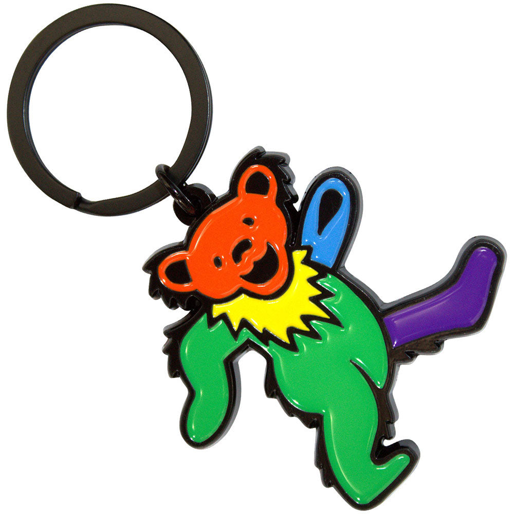 Green Body Dancing Bear Metal Key Chain