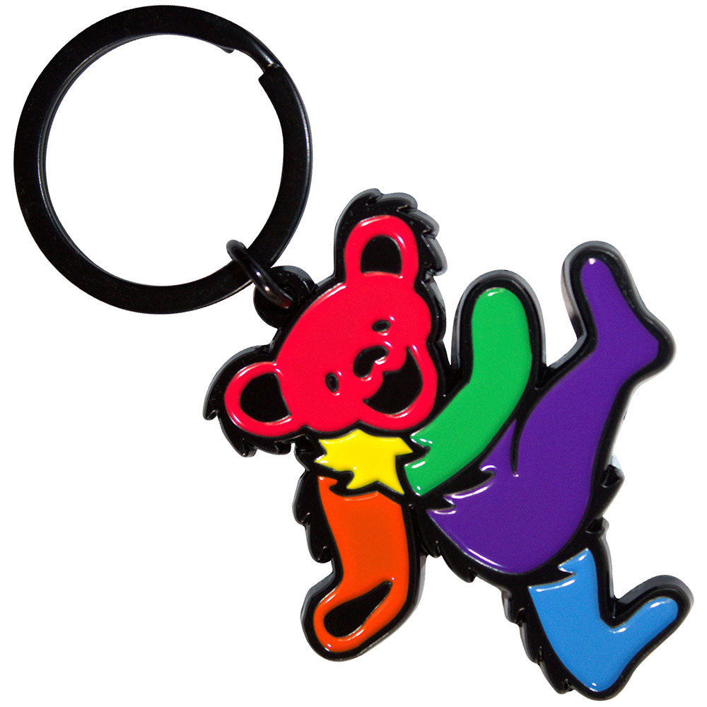 Purple Body Dancing Bear Metal Key Chain