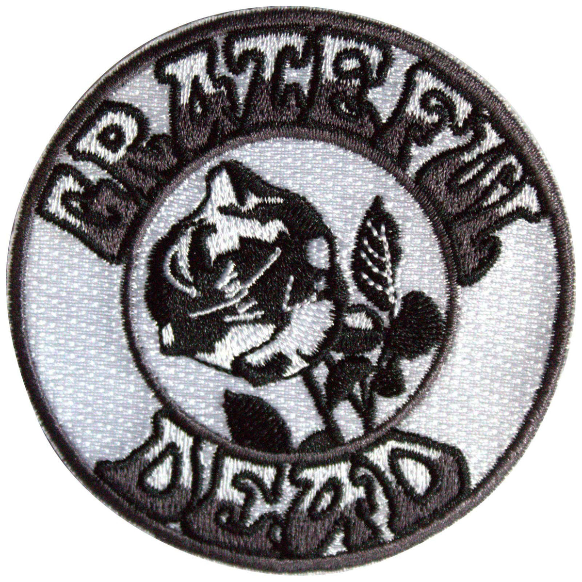 Grateful Dead Black & White Rose Woven Patch Front