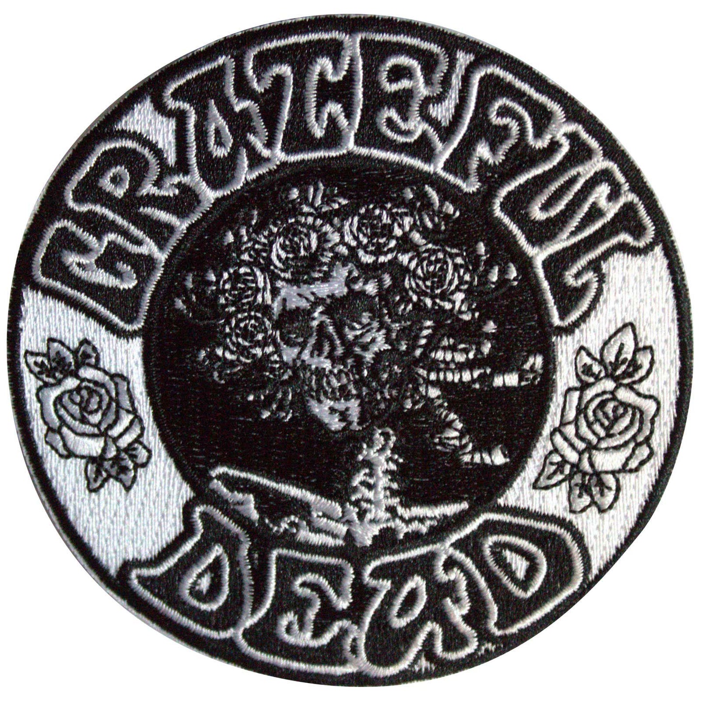 Grateful Dead Black & White Bertha Circle Woven Patch Front