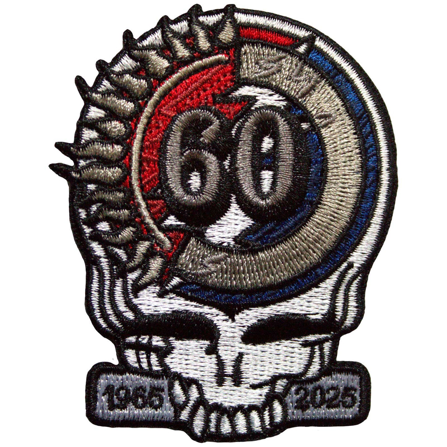 Grateful Dead 60th Anniversary Skull Woven Patch Front