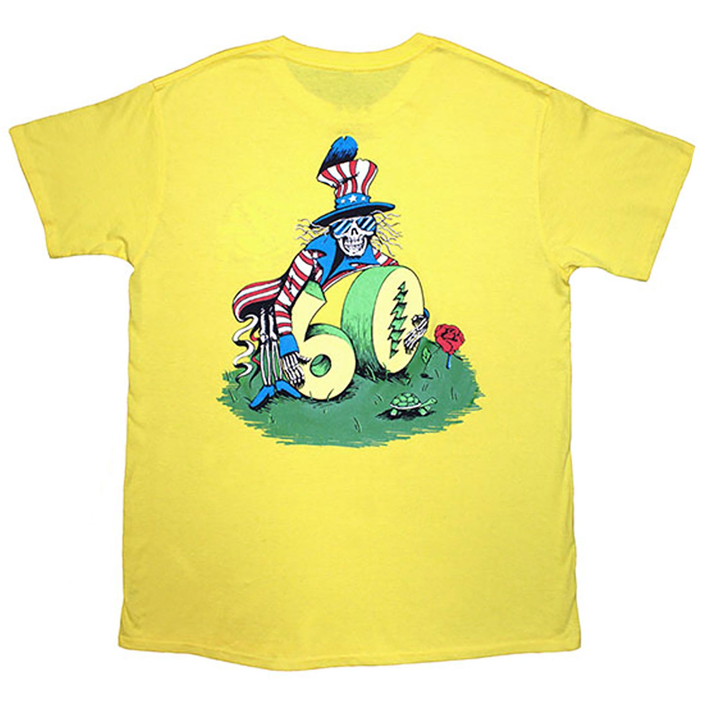 Grateful Dead Rose Pose Yellow T-shirt Back