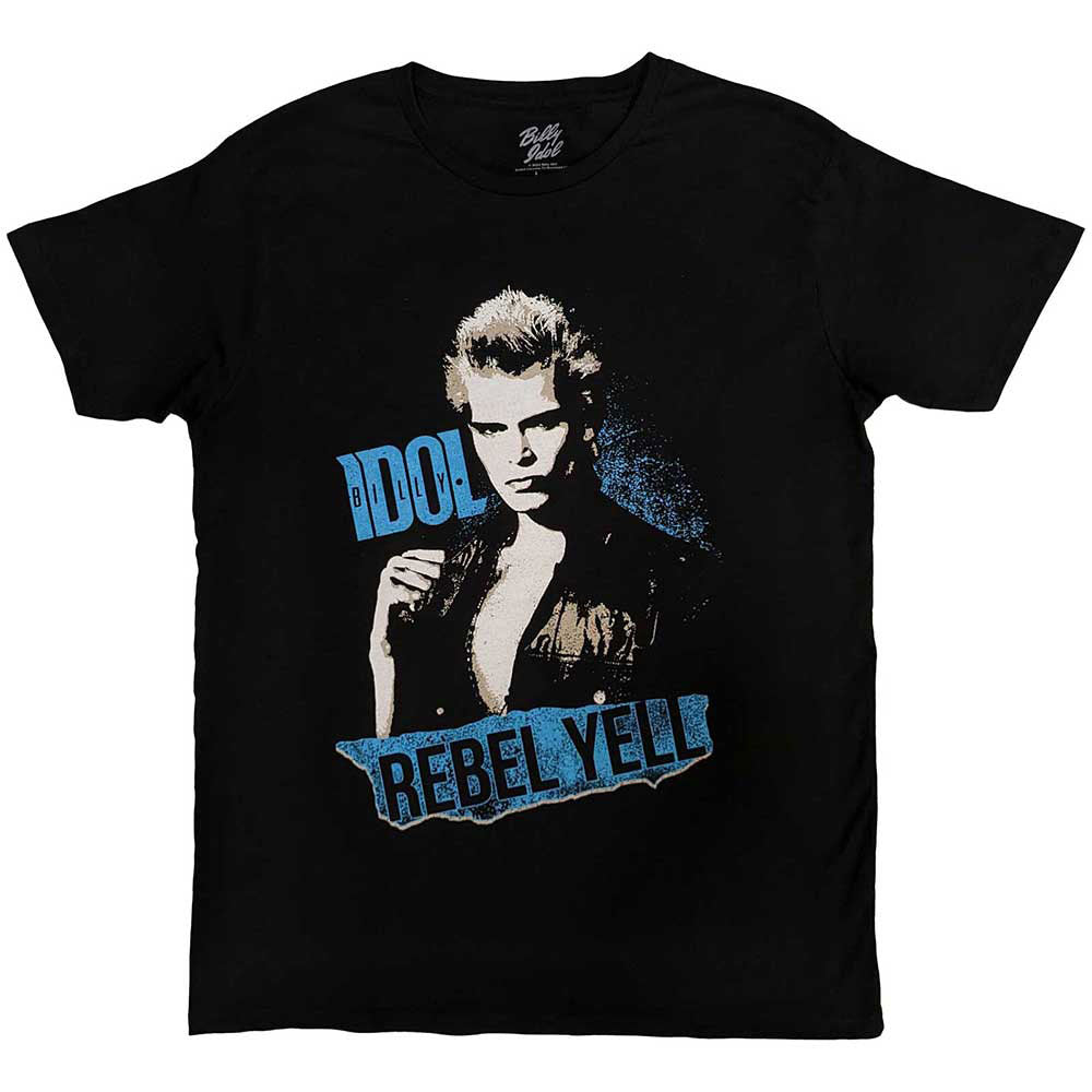 Billy Idol Rebel Yell Blue T-shirt Front