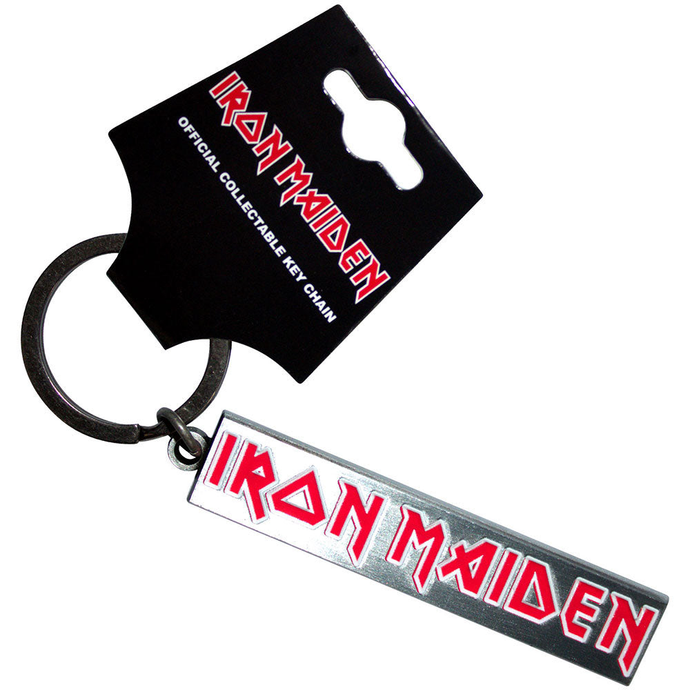 Iron Maiden Logo Metal Key Chain Front