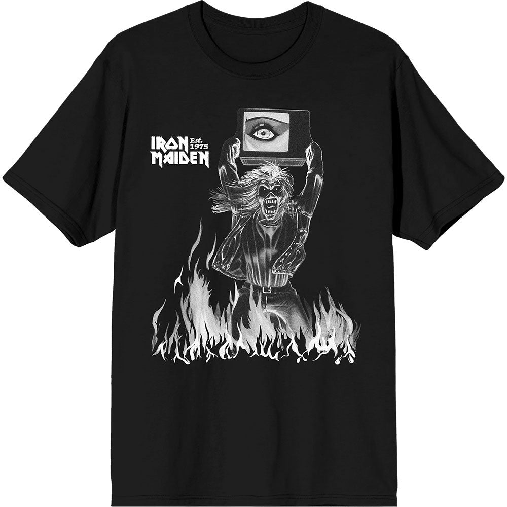 Iron Maiden Est. 1975 Holy Smoke Flames Crop T-shirt Front