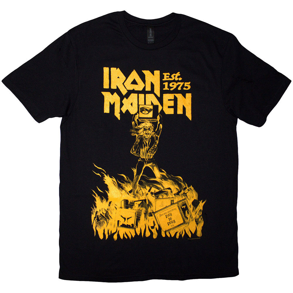 Iron Maiden Est. 1975 Holy Smoke Jumbo Yellow T-shirt Front