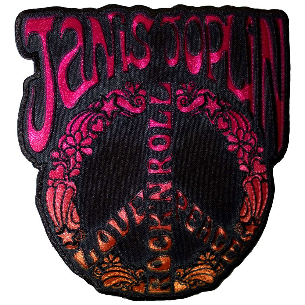 Janis Joplin Peace Sign Woven Patch Front