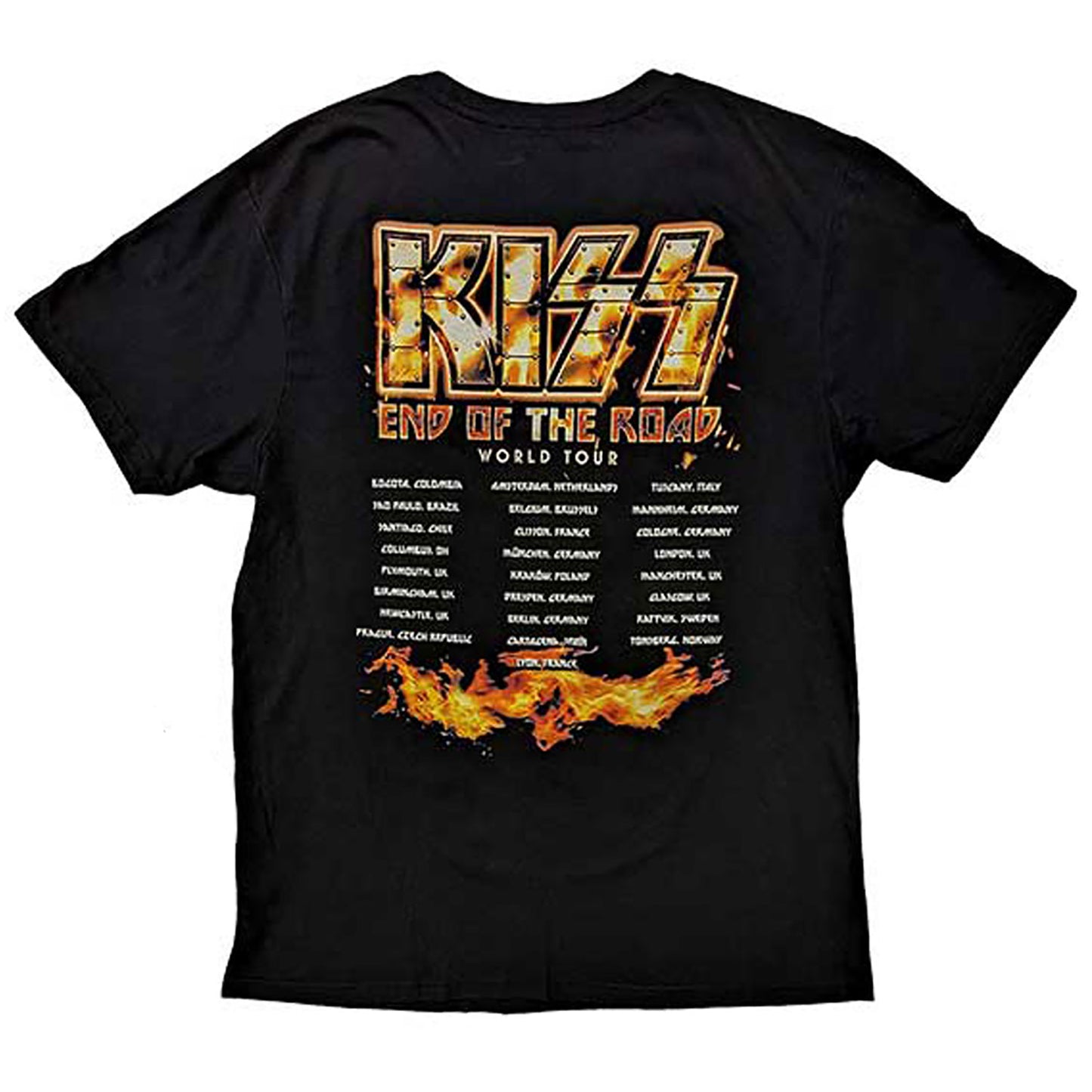 KISS End Of The Road Tour Orange T-shirt Back