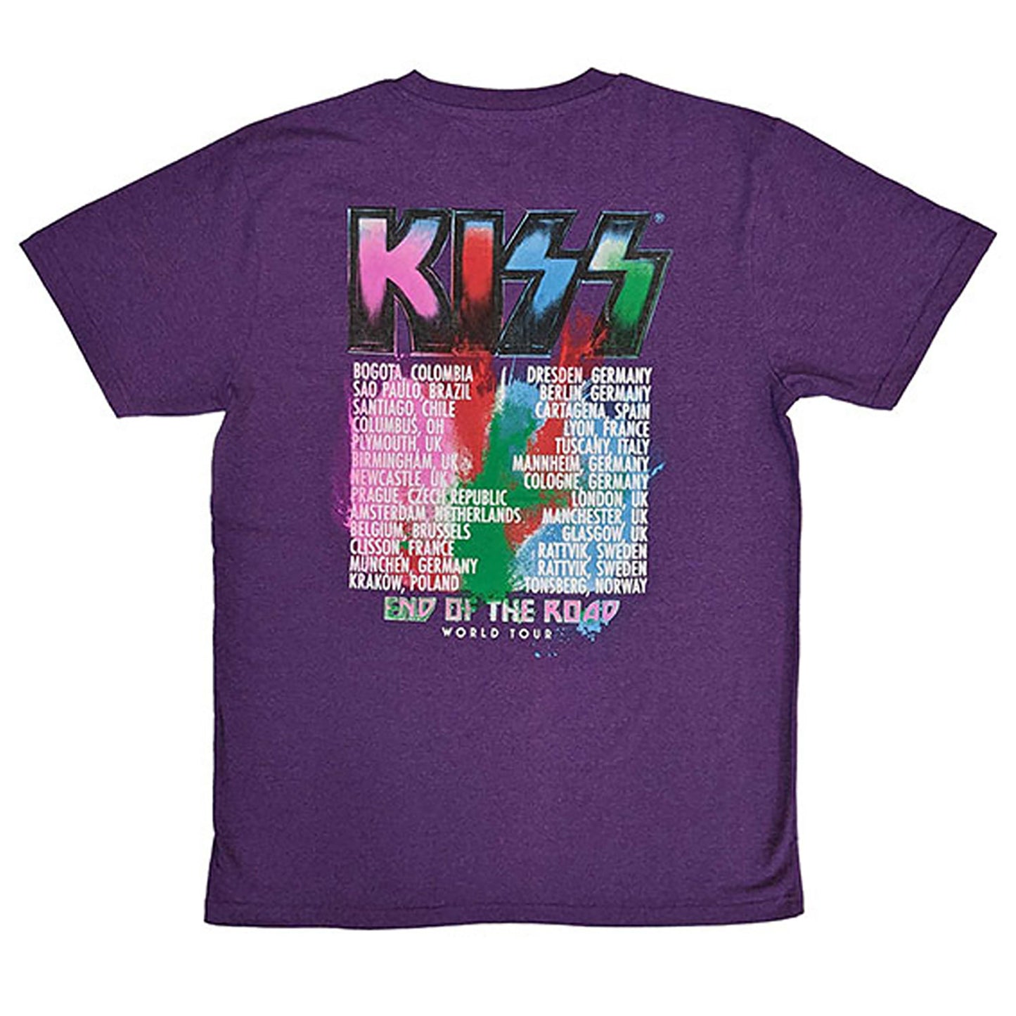 KISS End Of The Road Colour Pop T-shirt Back