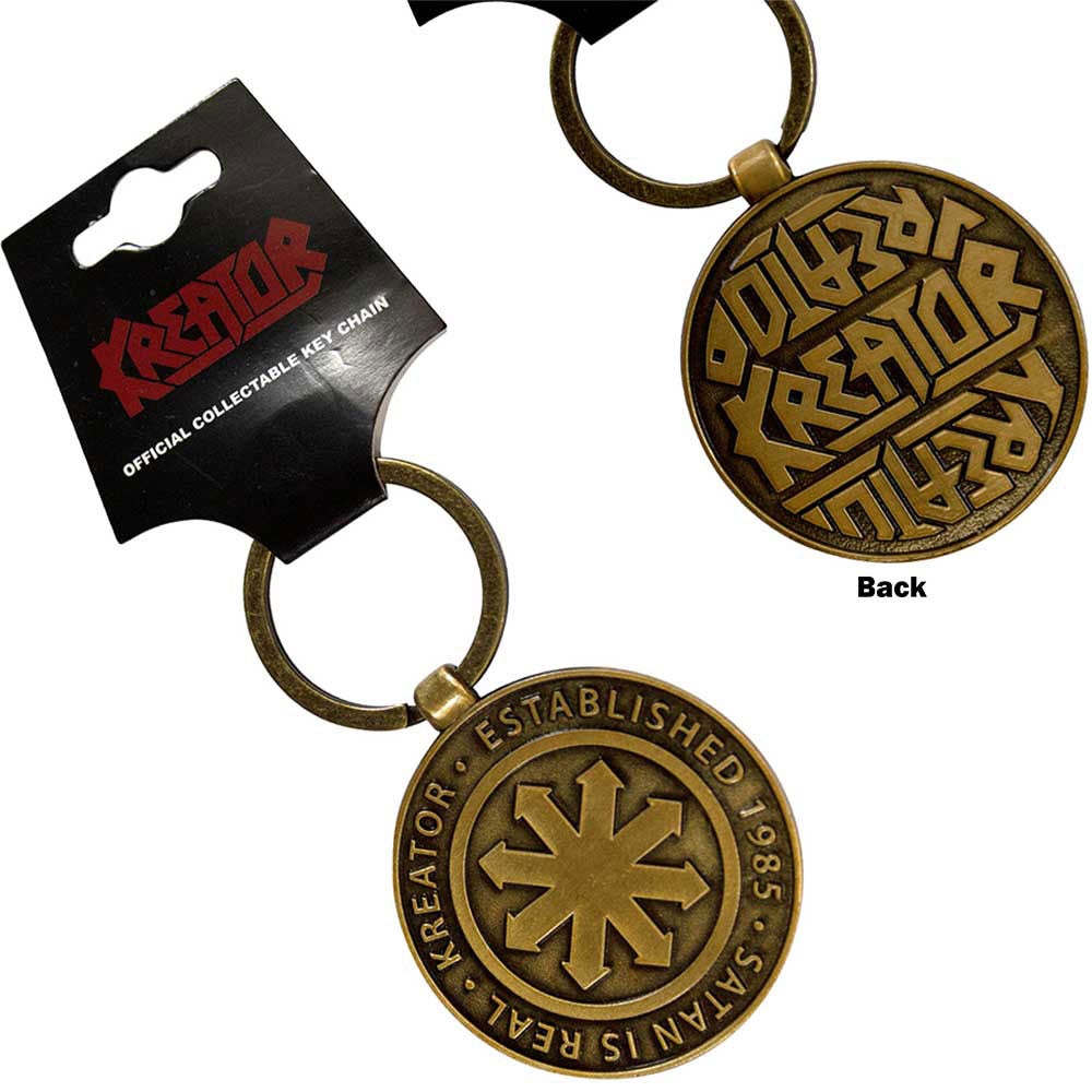 Kreator Satan Is Real Emblem Metal Key Chain Front
