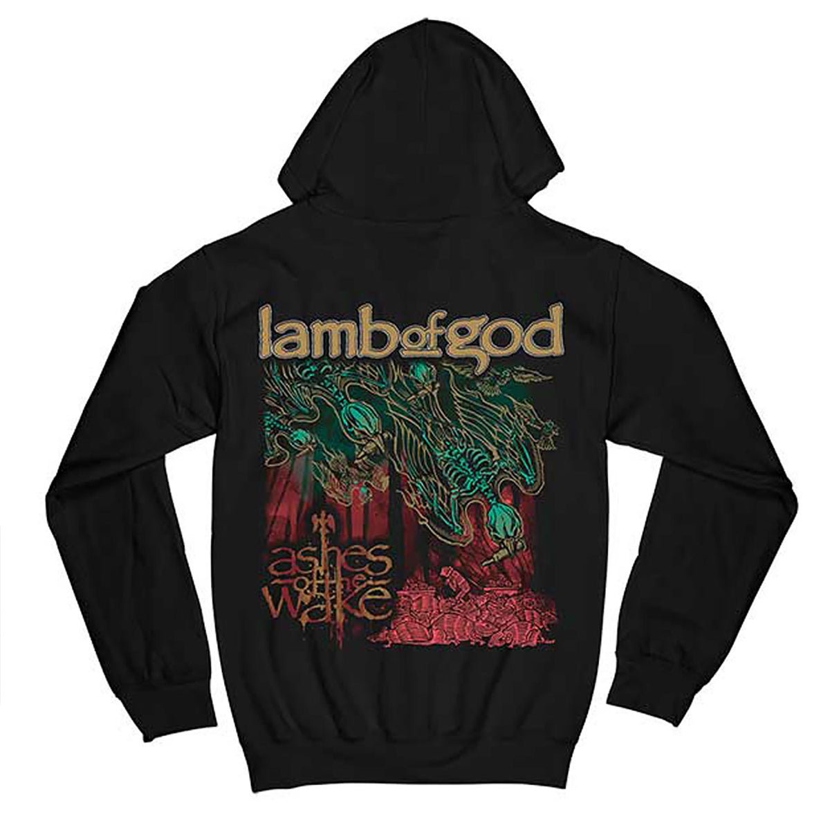 Lamb Of God Ashes Of The Wake Album Cover Zippered Hooded Sweatshirt Back