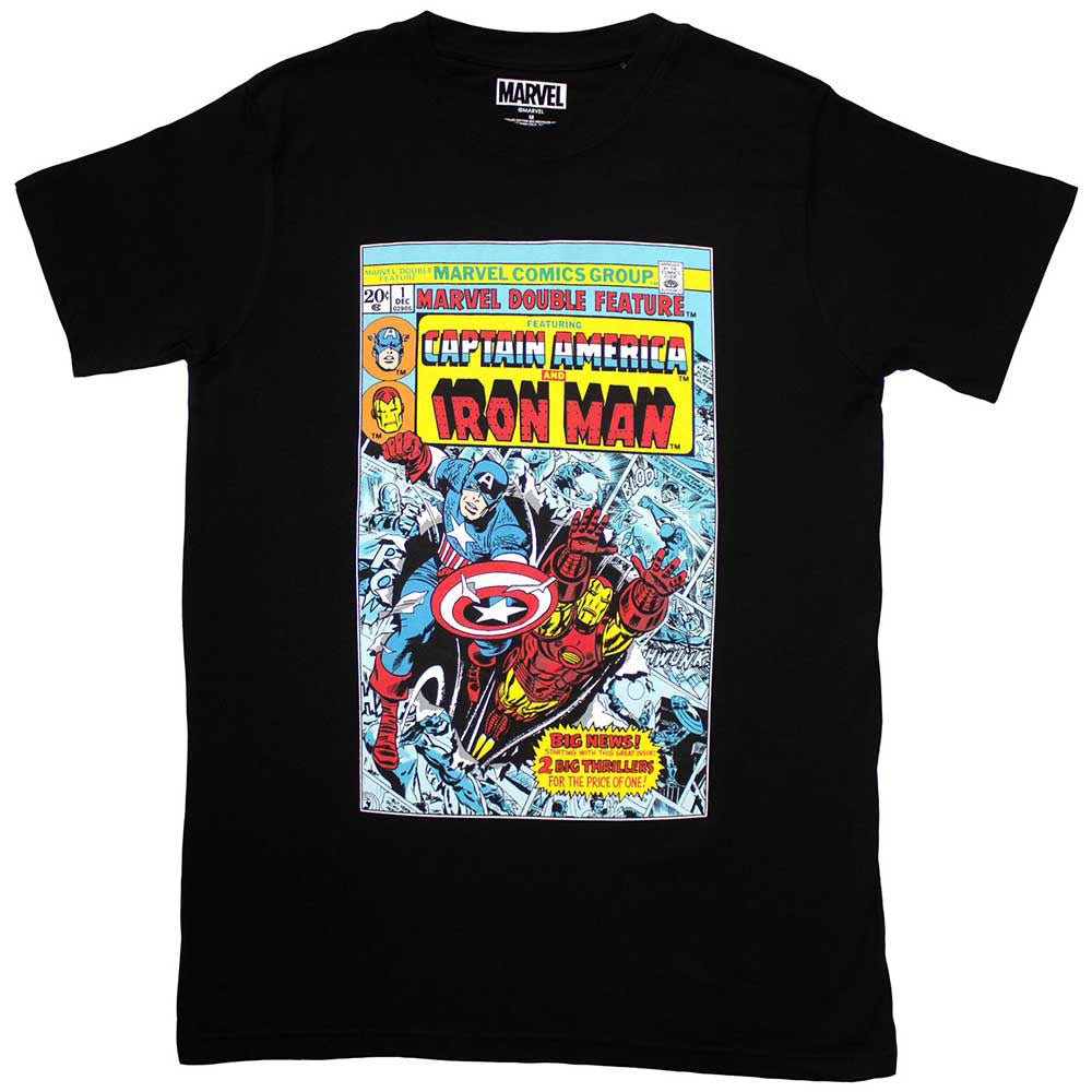 Marvel Comics Captain America & Iron Man Comic Cover T-shirt Front