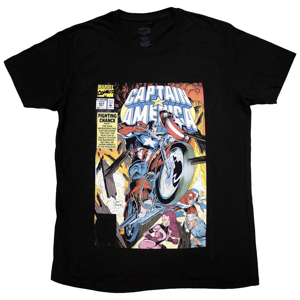 Marvel Comics Captain America Wheel Comic Cover T-shirt Front