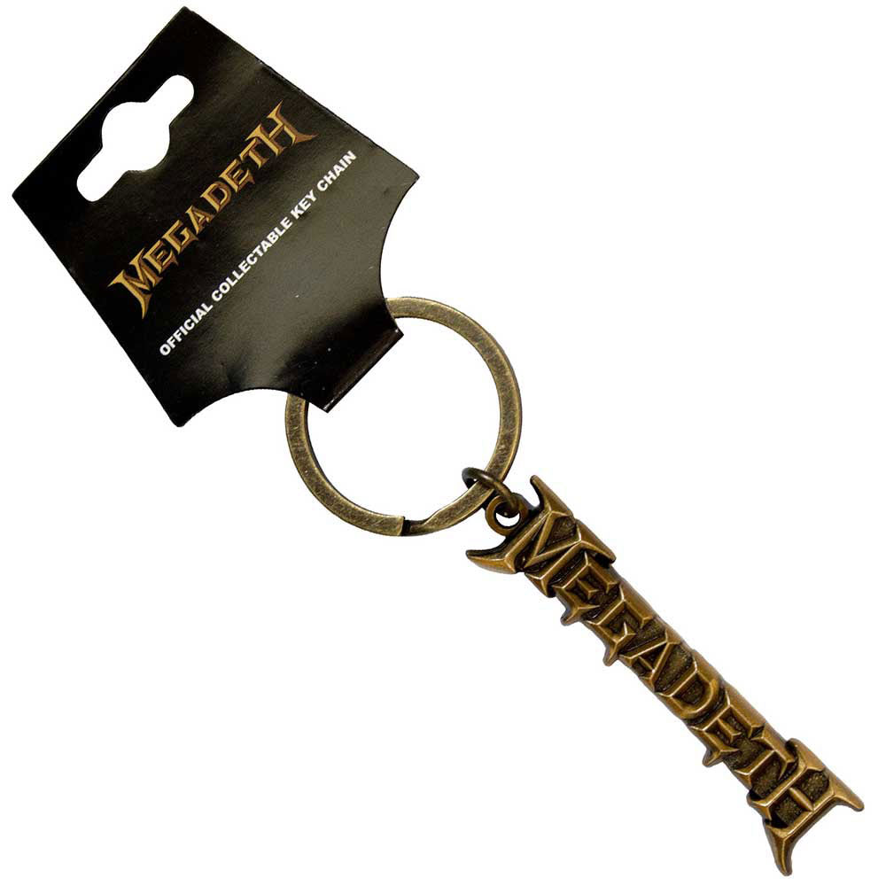 Megadeth Gold Logo V2 Metal Key Chain Front