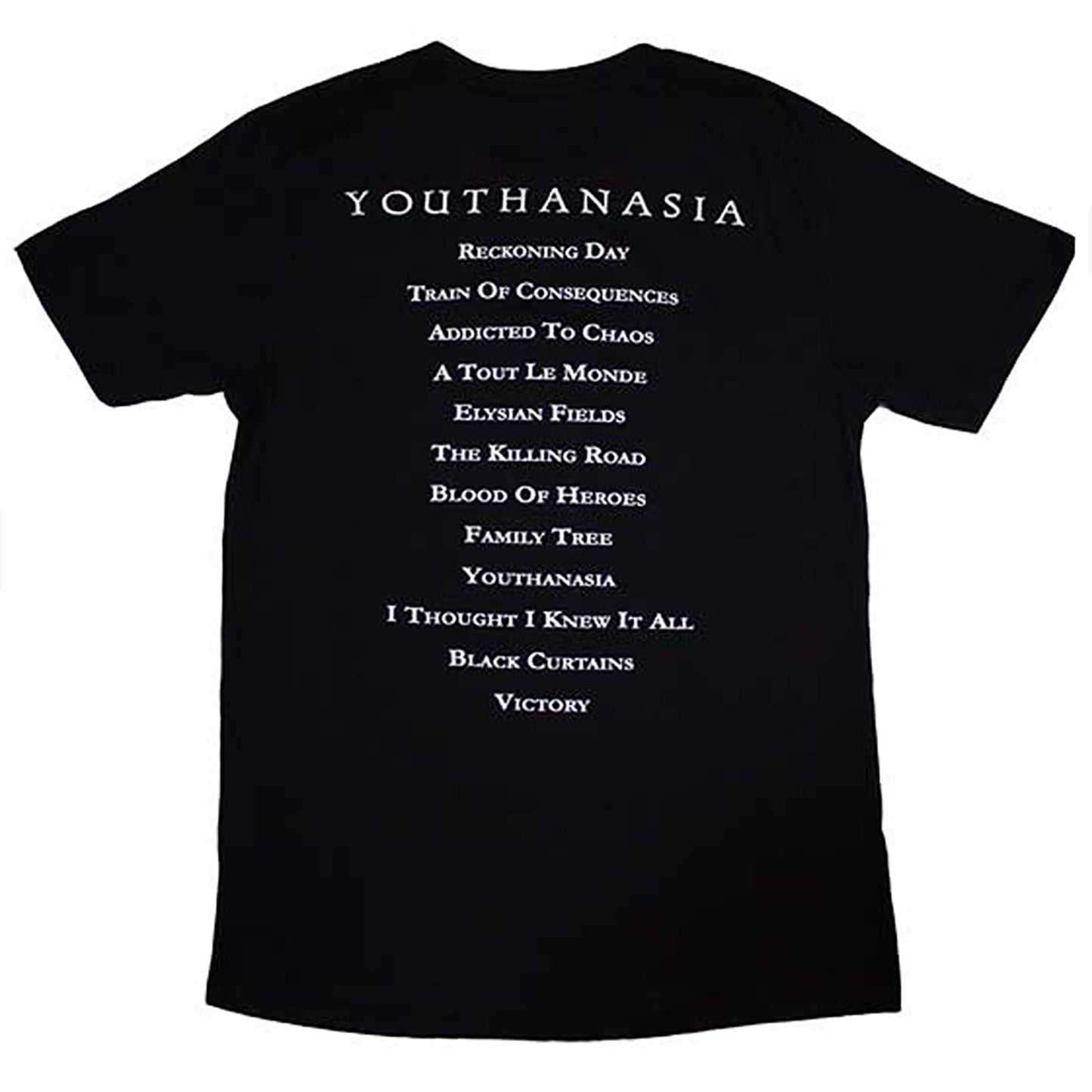Megadeth Youthanasia Tracklist T-shirt Back