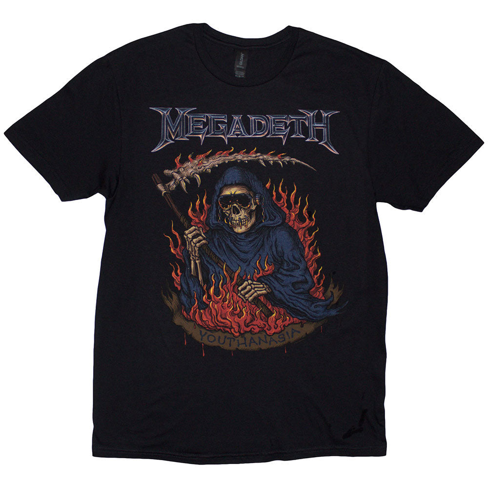 Megadeth Youthanasia Flames T-shirt Front