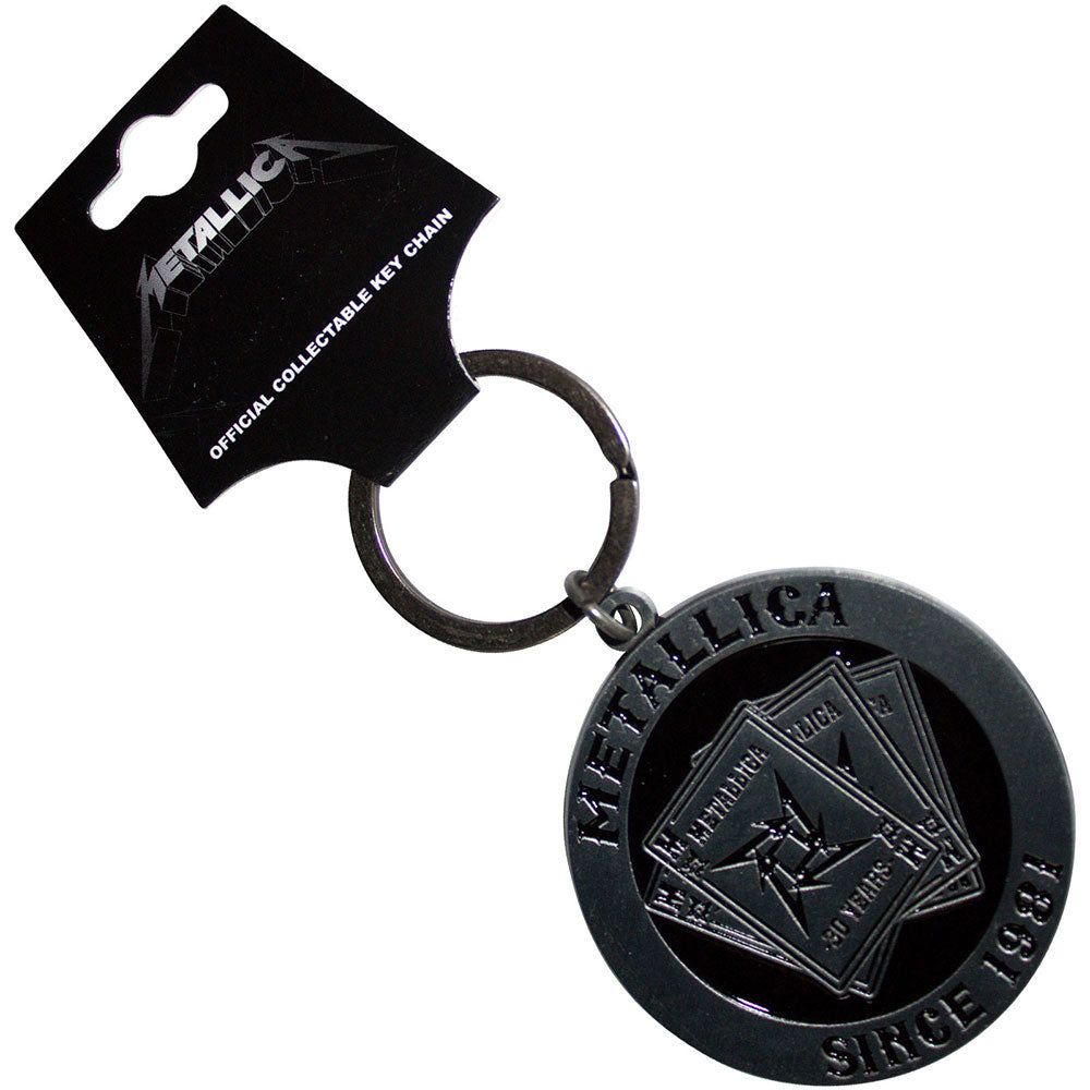 Metallica 30th Anniversary Playing Card Metal Key Chain Front