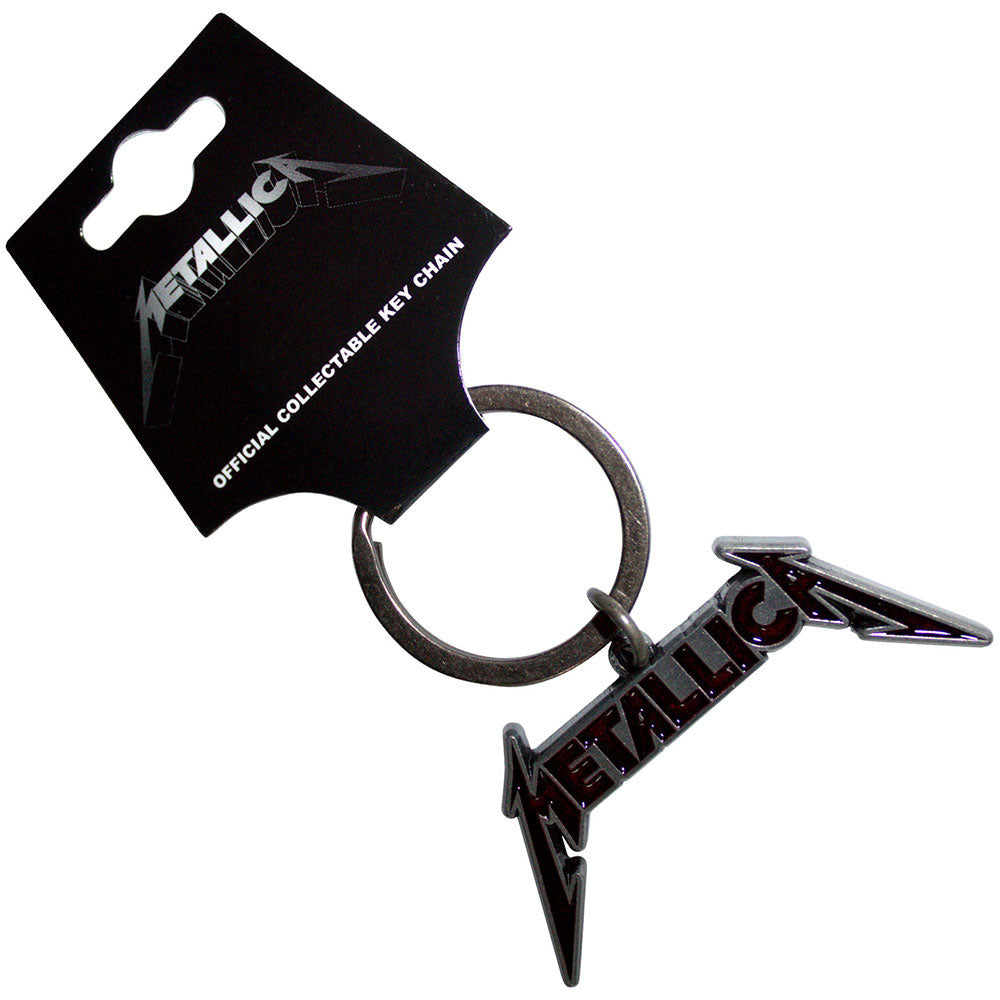 Metallica Deep Red Logo Metal Key Chain Front