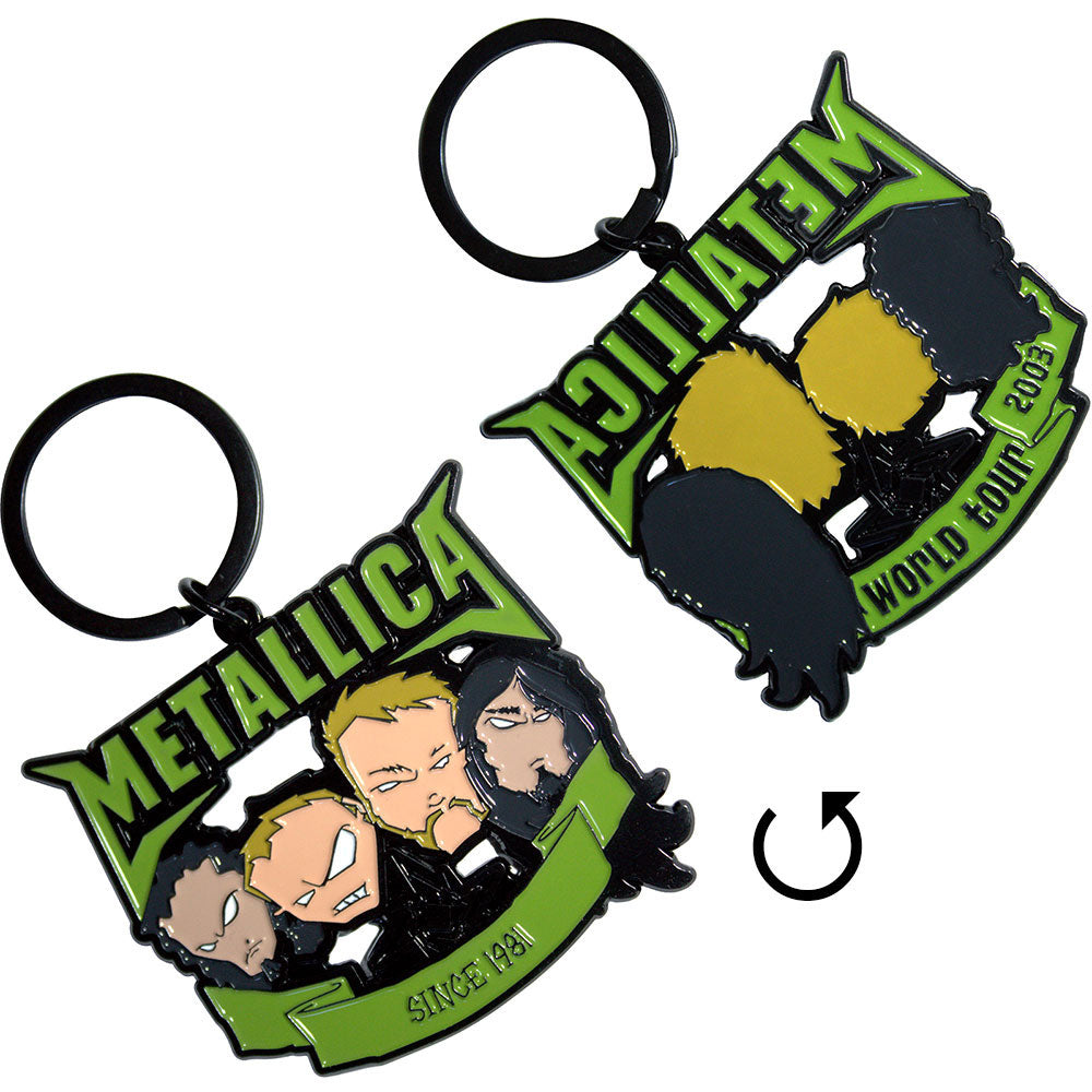 Metallica Since 1981 Heads Metal Key Chain Front