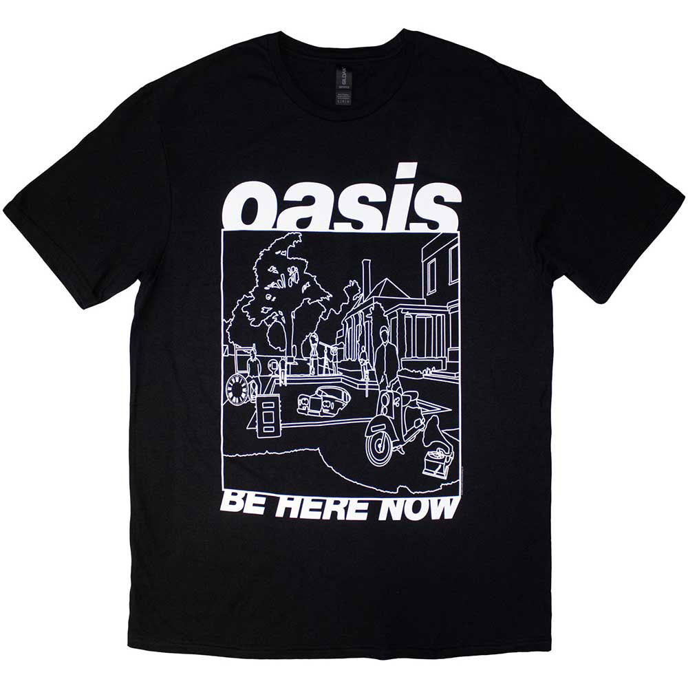 Oasis Be Here Now Line Drawing T-shirt Front