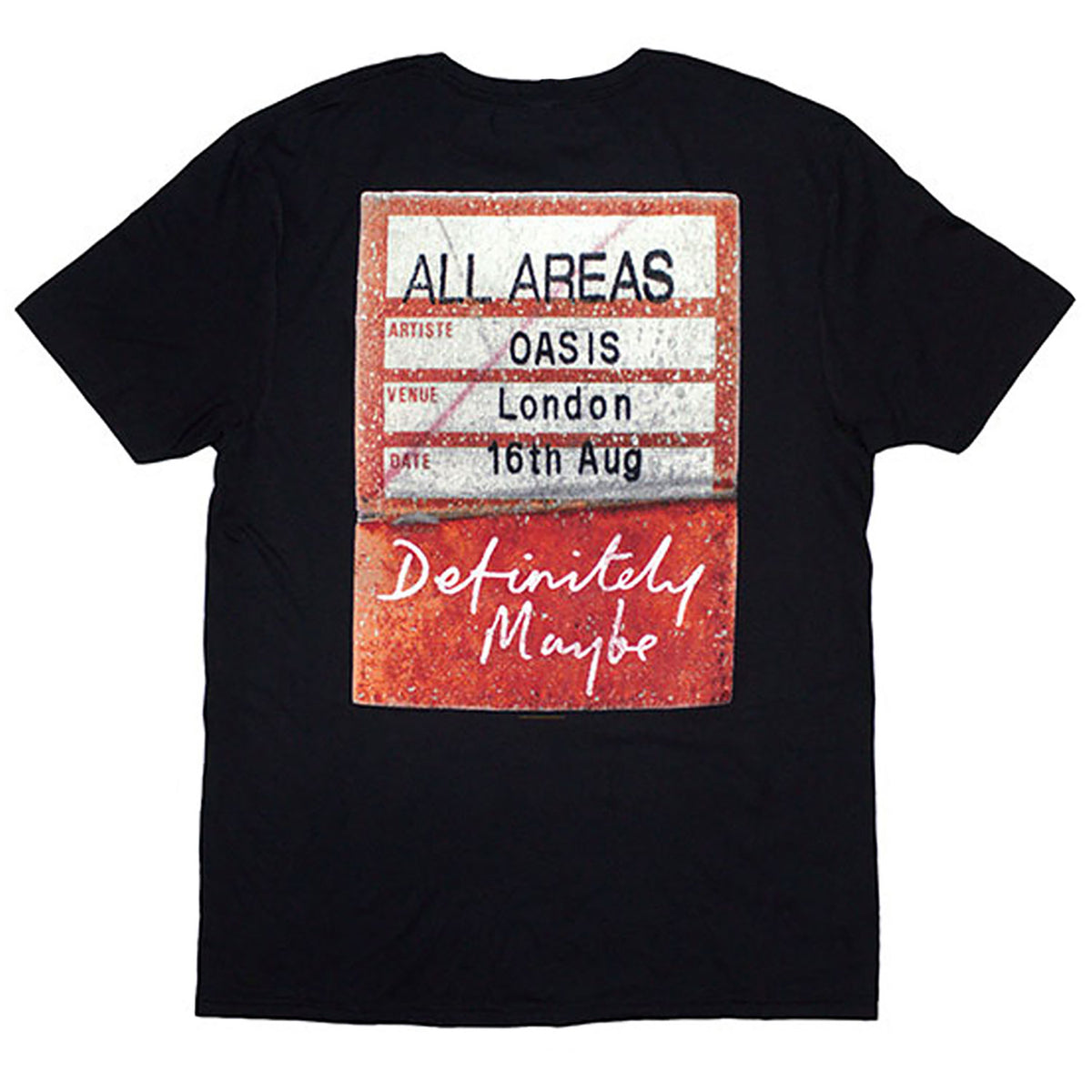 Oasis Definitely Maybe Aaa Pass T-shirt Back