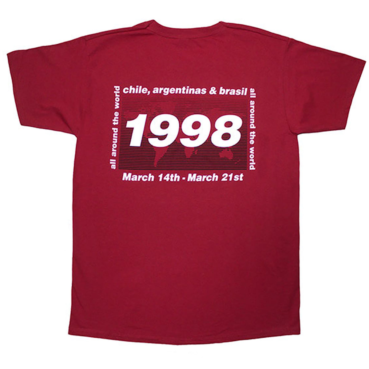 Oasis 1998 World Tour - South America T-shirt Back