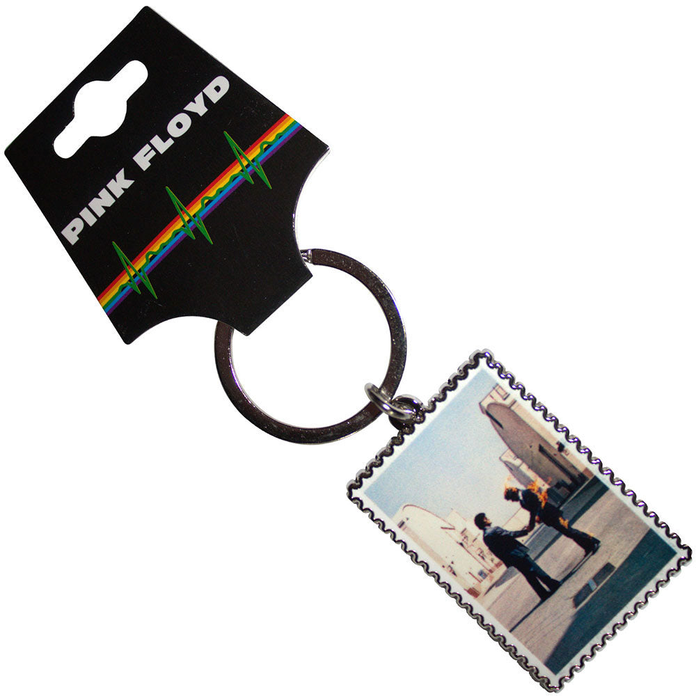 Pink Floyd Wish You Were Here Stamp Metal Key Chain Front