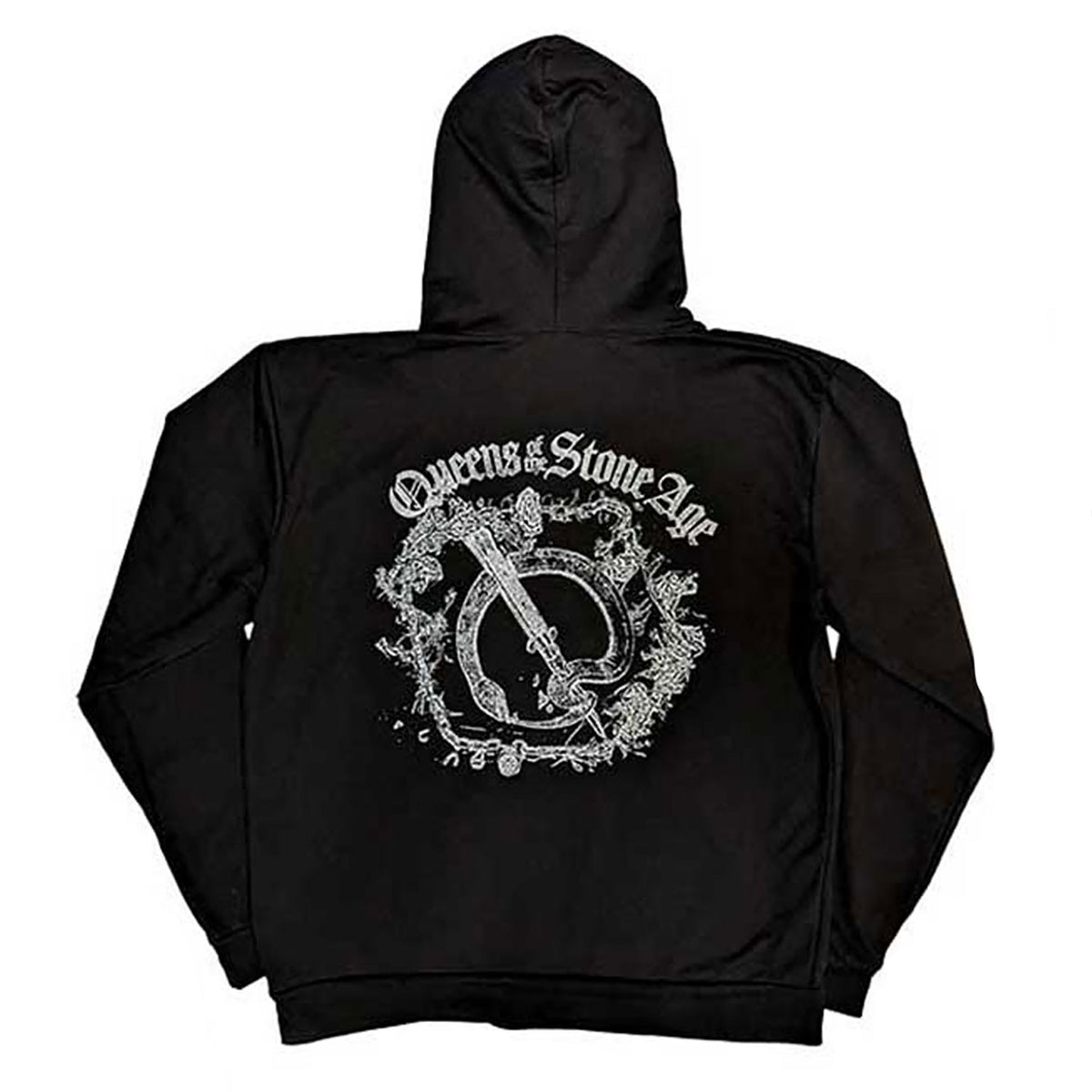 Queens Of The Stone Age Floral Chains Hooded Sweatshirt Back