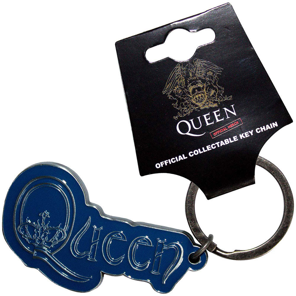 Queen Crown In Q Logo Metal Key Chain Front