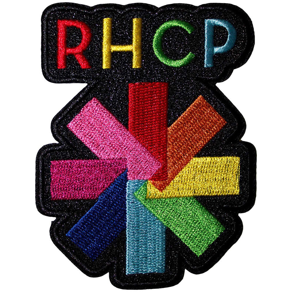 Red Hot Chili Peppers Rainbow Asterisk Woven Patch Front